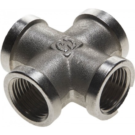 Крестовина GENERAL FITTINGS никелированная латунь, г/г/г/г, 1/2&quot; 51048-1/2 купить в Нефтеюганске