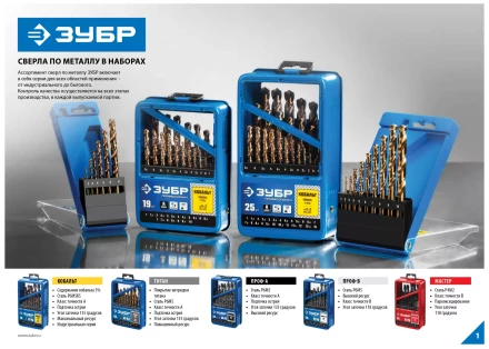 Наборы сверл по металлу с добавлением кобальта серия ПРОФЕССИОНАЛ купить в Нефтеюганске