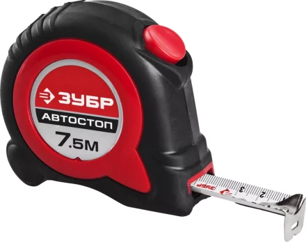Рулетка ЗУБР &quot;МАСТЕР&quot;, двухкомпонентный корпус, автостоп, 7,5м/25мм 34052-08-25 купить в Нефтеюганске