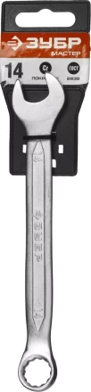 Ключ ЗУБР &quot;МАСТЕР&quot; гаечный комбинированный, Cr-V сталь, хромированный, 14мм 27087-14 купить в Нефтеюганске