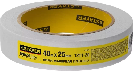 Малярная лента STAYER &quot;MASTER&quot;, креповая, 25мм х 40м 1211-25 купить в Нефтеюганске