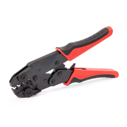 Пресс-клещи КВТ СТО+9 с 9 матрицами МПК для опрессовки разъемов, втулочных, изолированных и неизолированных наконечников (набор) (90778) купить в Нефтеюганске