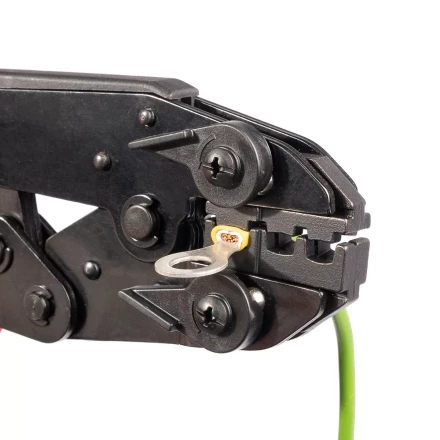 Пресс-клещи КВТ СТО+9 с 9 матрицами МПК для опрессовки разъемов, втулочных, изолированных и неизолированных наконечников (набор) (90778) купить в Нефтеюганске