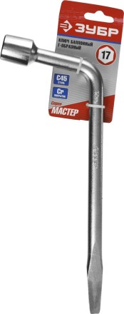 Ключ баллонный ЗУБР &quot;МАСТЕР&quot; L-образный, с монтажной лопаткой, 17мм 2753-17_z02 купить в Нефтеюганске
