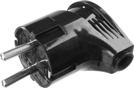 Вилка MAXElectro электрическая, 16А/220В, угловая, с заземлением, черная, STAYER 55161-B купить в Нефтеюганске