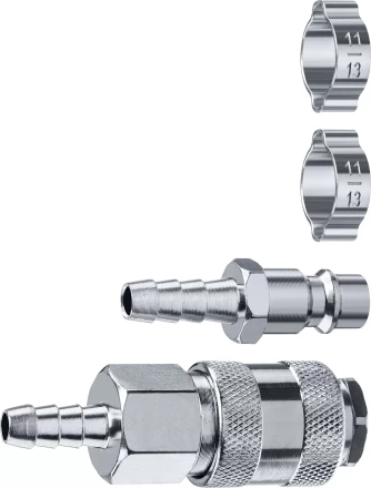 ЗУБР (штуцер елочка, 8 мм - рапид муфта) + (рапид штуцер-штуцер елочка, 8 мм) + (обжимные хомуты 2 шт), набор, Профессионал (64920-08-H) купить в Нефтеюганске