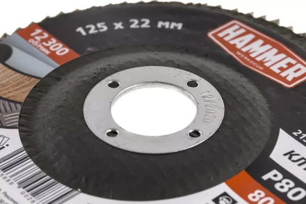 Круг Лепестковый Торцевой (КЛТ) HAMMER КЛТ 1 Ф125х22 Р80 213-026 купить в Нефтеюганске