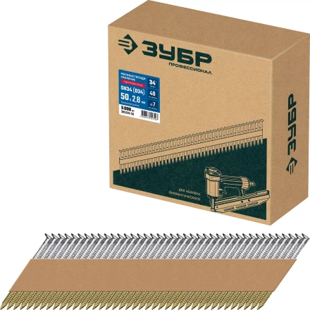 ЗУБР SN34 (D34) 50 х 2.8 мм, реечные гвозди рифленые оцинкованные, 5000 шт (305399-50) купить в Нефтеюганске