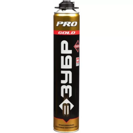 Пена ЗУБР &quot;GOLD PRO&quot; профессиональная, монтажная, пистолетная, всесезонная, 750мл 41155 купить в Нефтеюганске