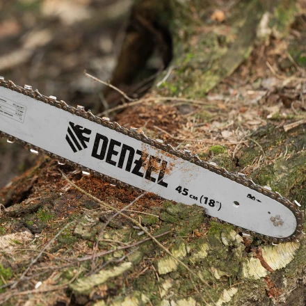 Пила цепная бензиновая Denzel DS-5218, шина 45 см, 52 см3, 3 л.с, шаг 0,325, паз 1,5 мм, 72 звена 95237 купить в Нефтеюганске