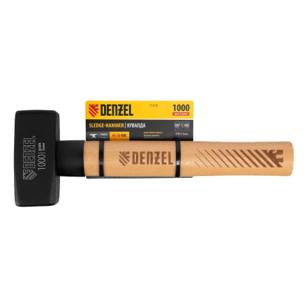 Кувалда, 1000 г Denzel, кованая головка, буковая рукоятка 11018 купить в Нефтеюганске