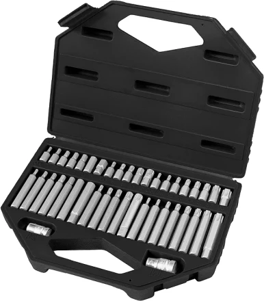 Набор бит HEX, TORX, SPLINE, хвостовик-шестигранник 1/2",CrV, 42шт  STELS 11318 купить в Нефтеюганске