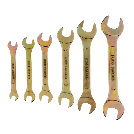 Набор ключей рожковых 6-17 мм, 6 шт, желтый цинк Сибртех 15279 купить в Нефтеюганске