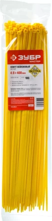 Хомуты нейлоновые ЗУБР &quot;МАСТЕР&quot; желтые, 4,8 мм x 400 мм, 100 шт 309050-48-400 купить в Нефтеюганске
