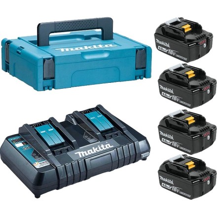 Набор 4 аккумулятора Makita BL 1840B 198489-5, 4 Ач и Зарядное устройство DC 18 RD в MakPac купить в Нефтеюганске