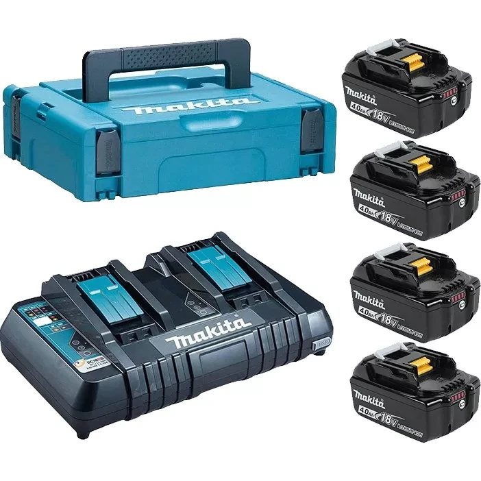 Набор 4 аккумулятора Makita BL 1840B 198489-5, 4 Ач и Зарядное устройство DC 18 RD в MakPac купить в Нефтеюганске