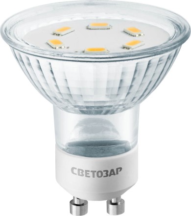 Лампа СВЕТОЗАР светодиодная &quot;LED technology&quot;, цоколь GU10, яркий белый свет (4000К), 220В, 3Вт (25) 44565-25_z01 купить в Нефтеюганске