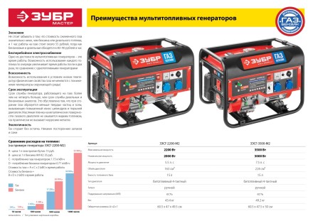 Генератор многотопливный ЗЭСГ-2200-М2 серия МАСТЕР купить в Нефтеюганске