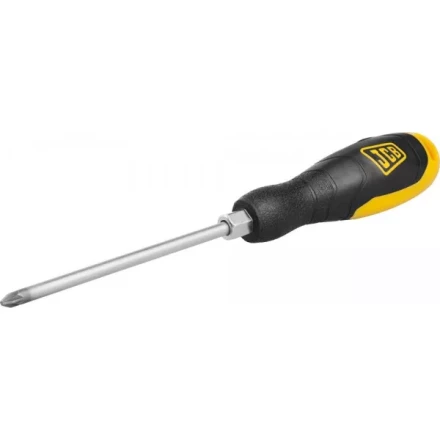 Отвертка JCB, хромомолибденовая сталь S2, двухкомпонентная рукоятка, магнитный наконечник, PZ №2х125мм JSD009 купить в Нефтеюганске