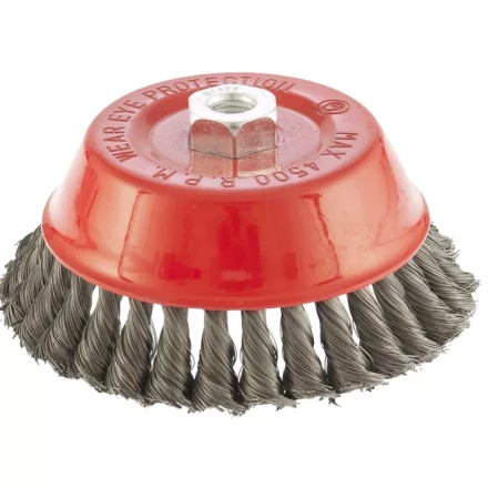 Щетка для УШМ 150 мм М14 &quot;чашка&quot; крученая проволока 0,8 мм MTX 74626 купить в Нефтеюганске