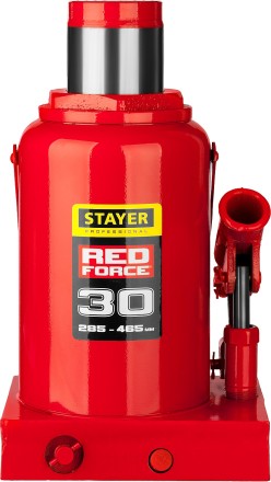 Домкрат гидравлический бутылочный &quot;RED FORCE&quot;, 30т, 285-465 мм, STAYER 43160-30 43160-30_z01 купить в Нефтеюганске
