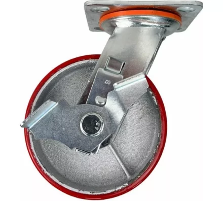 Аппаратное поворотное колесо большегрузное с тормозом HITCH 190*50 полиуретан SCpb80 (SZ085016) купить в Нефтеюганске