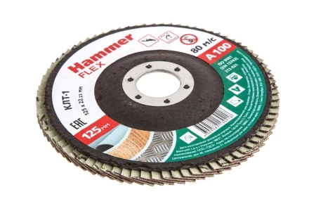 Круг Лепестковый Торцевой (КЛТ) HAMMER КЛТ 1 Ф125х22 Р100 213-021 купить в Нефтеюганске