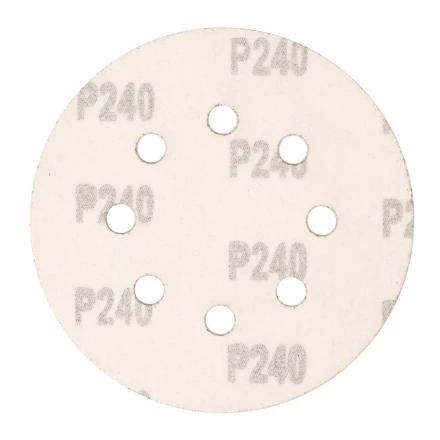 Круг абразивный на ворсовой подложке под &quot;липучку&quot;, перфорированный, P 240, 125 мм, 5 шт Сибртех 738117 купить в Нефтеюганске