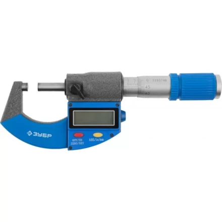 Микрометр ЗУБР &quot;ЭКСПЕРТ&quot; гладкий цифровой, МКЦ 25, диапазон 0-25мм, шаг измерения 0,001мм 34482-25_z01 купить в Нефтеюганске