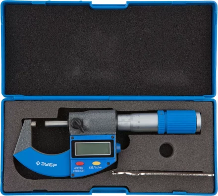 Микрометр ЗУБР &quot;ЭКСПЕРТ&quot; гладкий цифровой, МКЦ 25, диапазон 0-25мм, шаг измерения 0,001мм 34482-25_z01 купить в Нефтеюганске