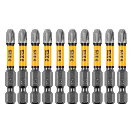 Бита IMPACT, PZ3x50 мм, лазерная обработка шлица, сталь S2, 10 шт., Е 6,3 Denzel 11693 купить в Нефтеюганске