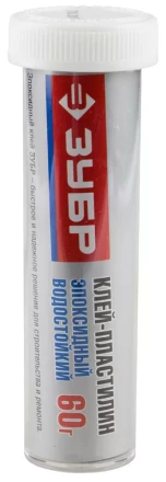 Клей-пластилин ЗУБР эпоксидный водостойкий, на блистере, 60 г 41958 купить в Нефтеюганске