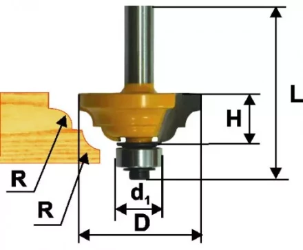 Фреза кром. калевочная ф42,8х19мм R6,35мм хв. 8мм Энкор 46269 купить в Нефтеюганске