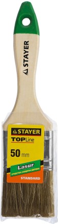 Кисть плоская STAYER &quot;LASUR-STANDARD&quot;, смешанная (натуральная и искусственная) щетина, деревянная ручка, 50мм 01031-50 купить в Нефтеюганске