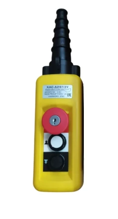 Пульт управления XAC-A2913Y для тали (2 кнопки, 2 скорости, ключ-марка, стоп, IP65, 380В) 1049278 купить в Нефтеюганске