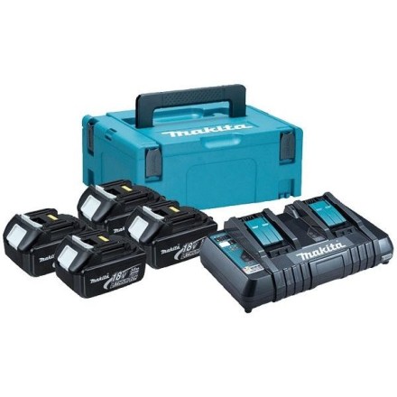 Набор 4 аккумулятора Makita BL 1850B 198312-4, 5 Ач и Зарядное устройство DC 18 RD в MakPac купить в Нефтеюганске