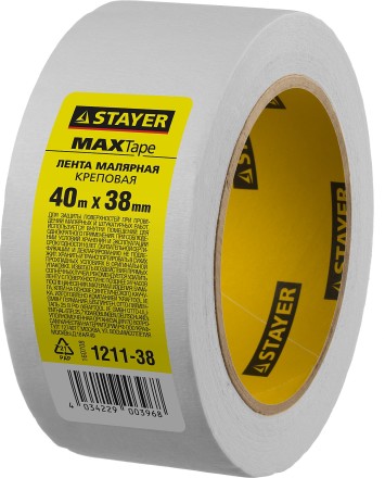 Малярная лента STAYER &quot;MASTER&quot;, креповая, 38мм х 40м 1211-38 купить в Нефтеюганске