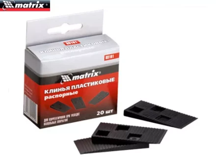 Клинья пластиковые распорные для корректировки при укладке напольных покрытий 40 шт MATRIX 88102 купить в Нефтеюганске