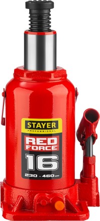 Домкрат гидравлический бутылочный &quot;RED FORCE&quot;, 16т, 230-460 мм, STAYER 43160-16 43160-16_z01 купить в Нефтеюганске
