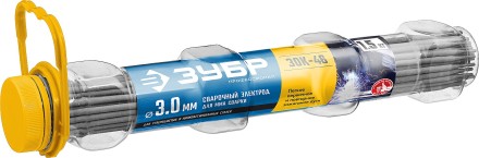 ЗУБР Д 3.0 х 350 мм, 1.5 кг в ПВХ тубе, ЗОК-46 рутил-целлюлозный, электрод сварочный, Профессионал (40031-3.0) купить в Нефтеюганске