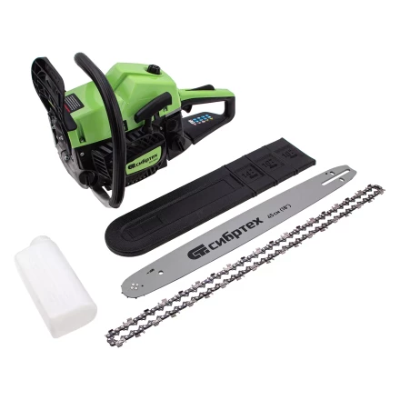 Пила цепная бензиновая Сибртех БП-5245 95209, 52 см3, шина 45 см, шаг 0.325, паз 1,5 мм, 72 звена купить в Нефтеюганске