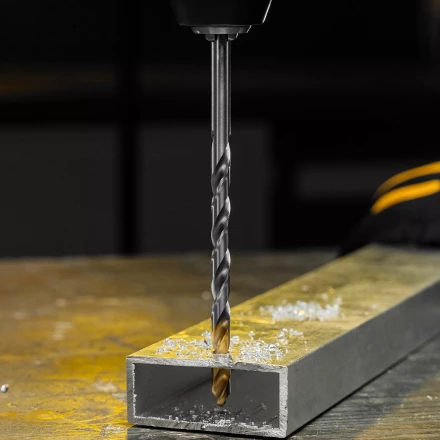 Сверло спиральное по металлу Denzel, 7,5 х 156 мм, Р6М5, Golden Tip, удлиненное, 718259 купить в Нефтеюганске