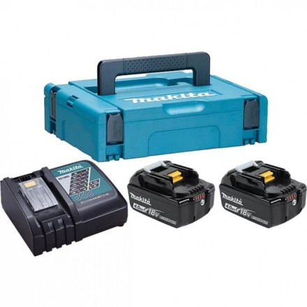 Набор 2 аккумулятора Makita BL 1840B 198310-8, 4 Ач и Зарядное устройство DC 18 RC в MakPac купить в Нефтеюганске