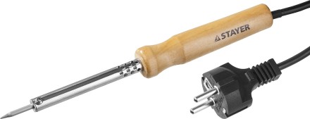 Паяльник MAXTerm с деревянной рукояткой, жало- конус, STAYER 55310-30, 30 Вт 55310-30 купить в Нефтеюганске