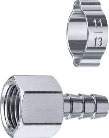 ЗУБР штуцер елочка, 8 мм - 1/4F, переходник с обжимным хомутом, Профессионал (64923-1/4-08) купить в Нефтеюганске