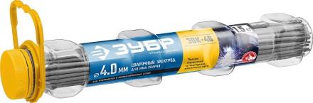 ЗУБР Д 4.0 х 350 мм, 1.5 кг в ПВХ тубе, ЗОК-46 рутил-целлюлозный, электрод сварочный, Профессионал (40031-4.0) купить в Нефтеюганске