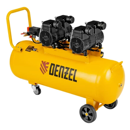 Компрессор безмасл. малошумный DLP-3000/100, 3 кВт, 2х1,5 кВт,100 л, 2850 об/мин,500 л/мин// Denzel 58145 купить в Нефтеюганске