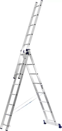 Лестница СИБИН универсальная, трехсекционная со стабилизатором, 9 ступеней 38833-09 купить в Нефтеюганске