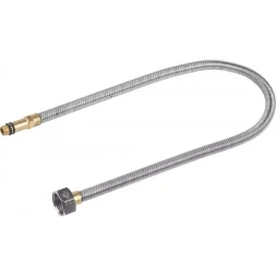 Подводка ЗУБР "ЭКСПЕРТ" сильфонная из нержавеющей стали, для смесителя, удлиненная, г/ш (гайка-штуцер), 1/2", 0,6м 51013-060