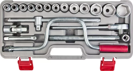 Набор торцовых головок НИЗ &quot;Шоферский инструмент №3&quot;, 1/2&quot;, сталь 40Х, в пластиковом кейсе, 19 предметов 2761-30 купить в Нефтеюганске